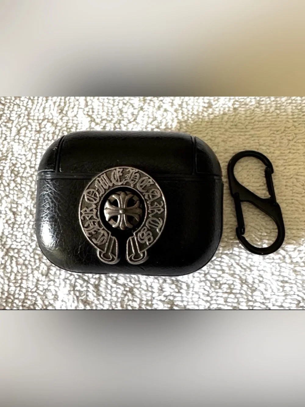AirPods PRO 2 case with S Clip in the style of Chrome Hearts